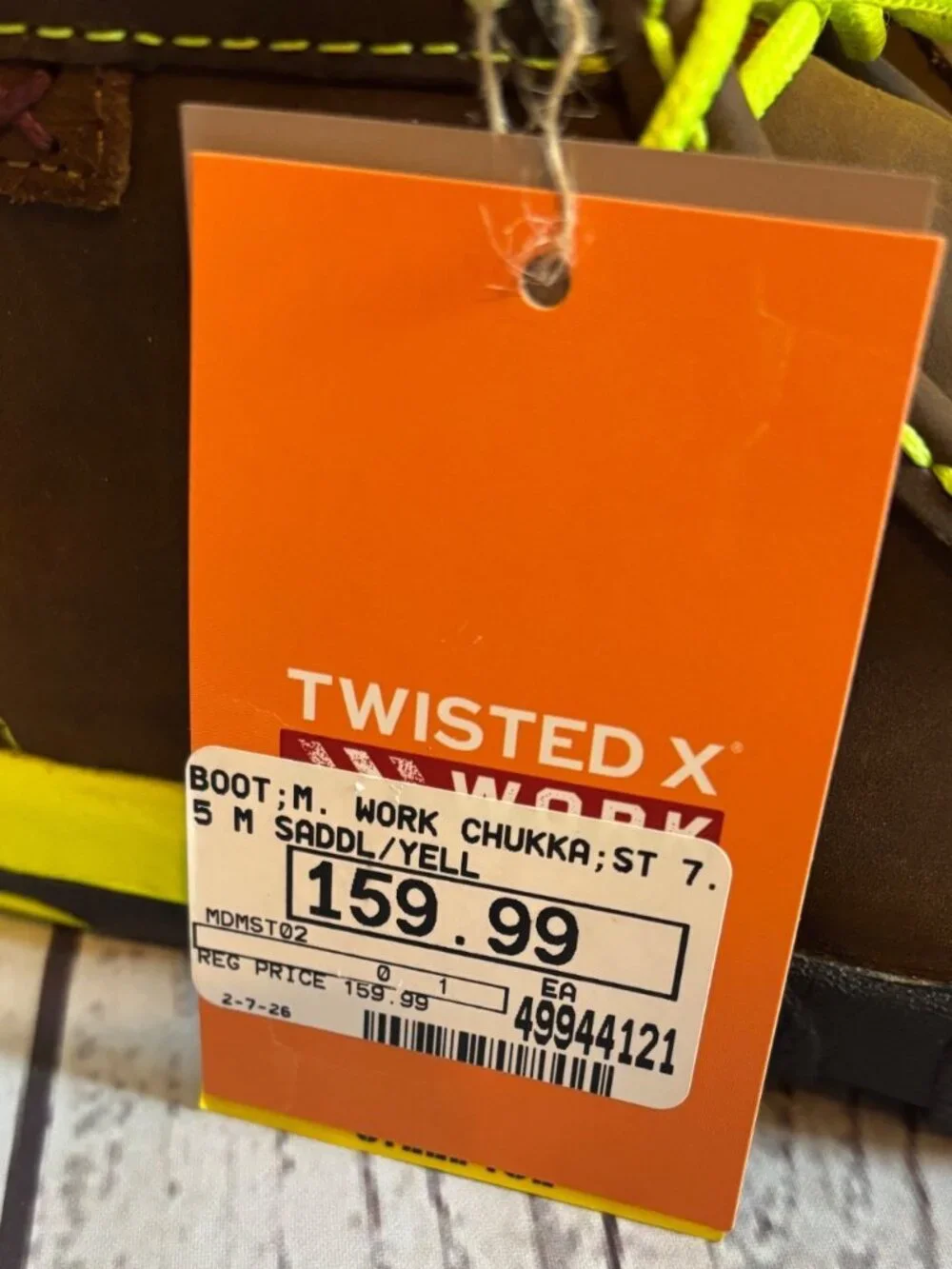 Twisted X MDMST02 Work NWT Chukka Leather Steel Toe Men’s Boot Shoes Size 7.5